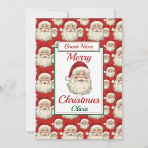 God jul Underbar Niece Santa Flat Julkort