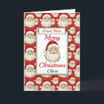 God jul Underbar Niece Santa Helgkort<br><div class="desc">Ett vackert underbart jullkort. Design mönster har jultomten som leker ansikte och en röd bakgrund. All text kan ändras efter behov för att anpassa - ändra dotter,  systerdotter och anpassa den sedan med ett namn och ett inre meddelande.</div>