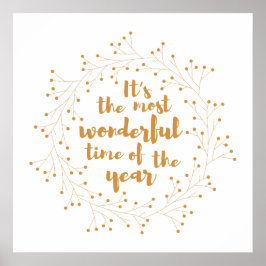God jul - underbar tid - gyllene poster