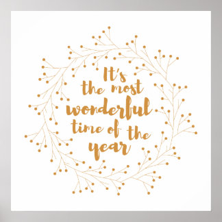 God jul - underbar tid - gyllene poster