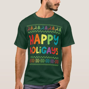 God jul, underbart hbt-Lycklig-liganer, ugglregn T Shirt