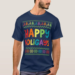 God jul, underbart hbt-Lycklig-liganer, ugglregn T Shirt
