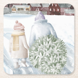 God Jul Underlägg Papper Kvadrat