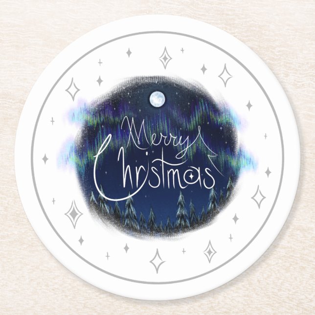 "God jul" Underlägg - Pappert Papper Rund (Framsidan)