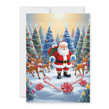 God jul, underland med Santa & Reindeer