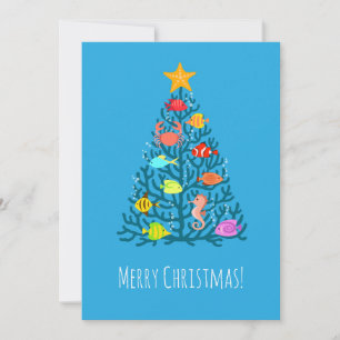 God jul Undersea Coral Tropical Fish Julkort