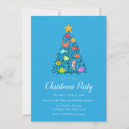 God jul Undersea Coral Tropical Fish Party Inbjudningar