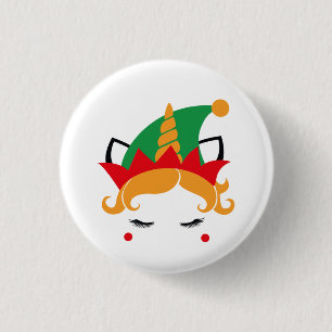 God jul Unicorn Elf Button Knapp