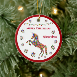 God jul Unicorn Glitter personalize Julgransprydnad Keramik