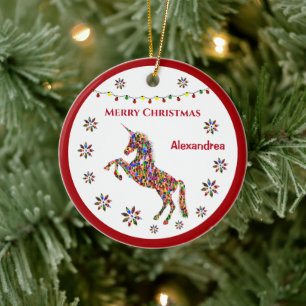 god jul Unicorn Glitter personalize Julgransprydnad Keramik