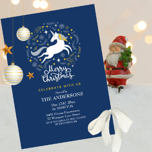 God jul Unicorn-inbjudan Inbjudningar