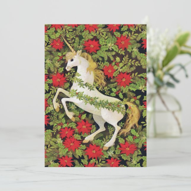 God jul Unicorn Julkort (Stående Fram)