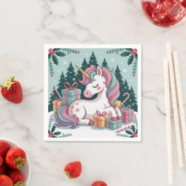 God Jul Unicorn Napkins Pappersservett
