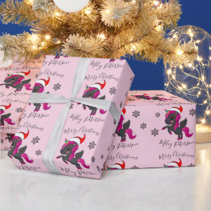 God jul unicorn & snöflingor personlig presentpapper