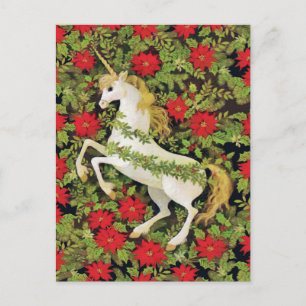 God jul Unicorn Vykort