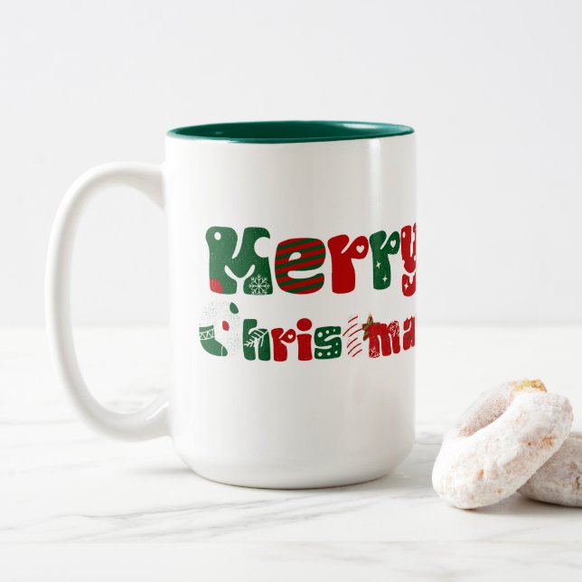 God jul Unisex och barnkläder Två-Tonad Mugg (Med munk)