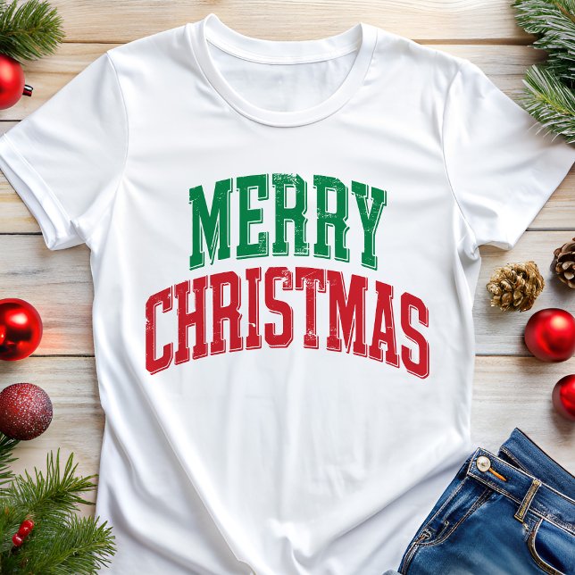 God Jul Universitetsstil T Shirt (Skapare uppladdad)