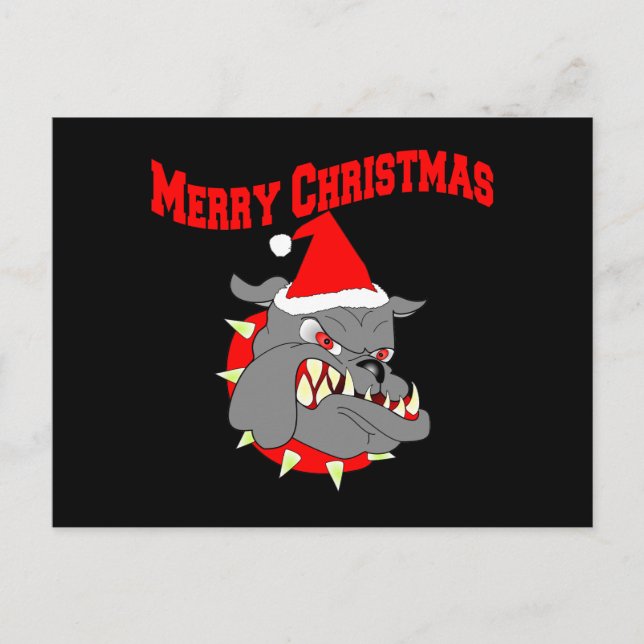 GOD JUL USMC DJÄVULEN HUND HELG VYKORT (Framsida)