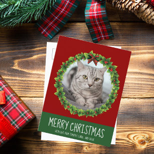 God jul Utandning Kute Anpassningsbar Katt Foto Re Vykort