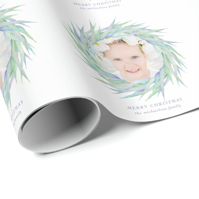 God jul Utandning med Namn och foto Presentpapper (Rullad Hörn)