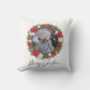 God jul Utandningsrött Betalat med Photo Kudde