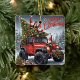 God jul utanför väg julgransprydnad keramik