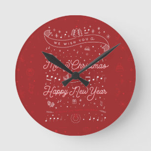 God jul-väggklocka rund klocka