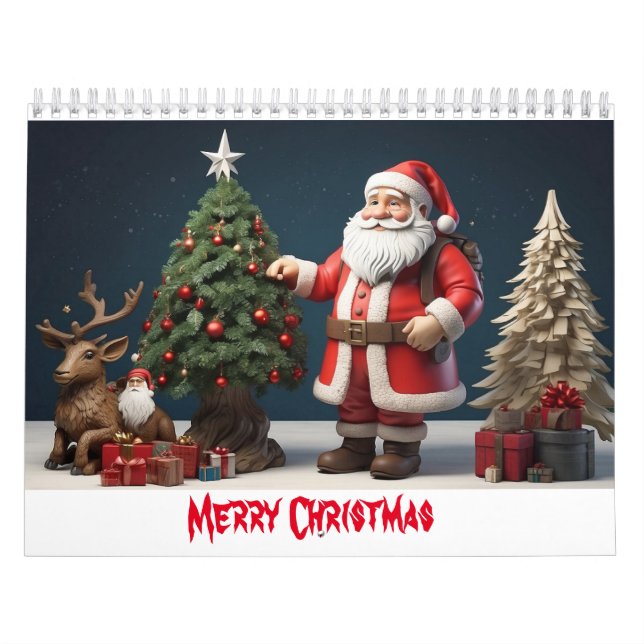 God jul väggkonsdesign med Santa Kalender (Omslag)