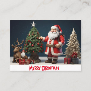 God jul väggkonsdesign med Santa Visitkort
