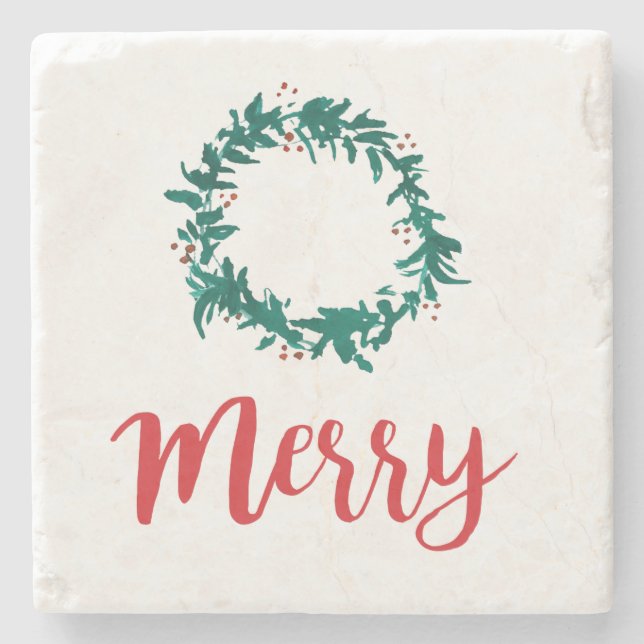 God jul Välkomandekrans med Berries Decor Stenunderlägg (Framsidan)