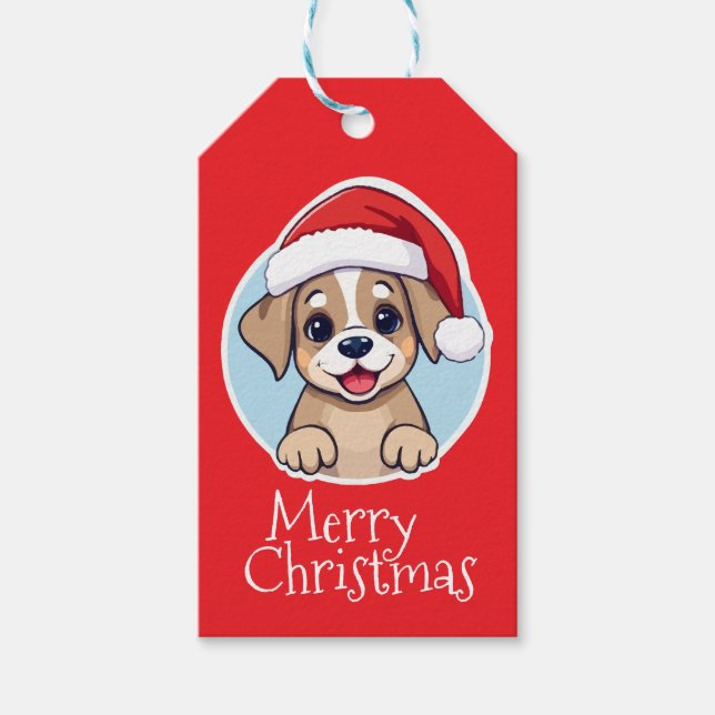 God Jul Valp Presentetikett (Framsidan)