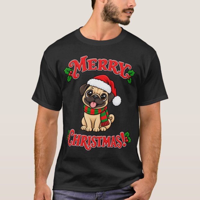 God Jul Valp T Shirt (Framsida)