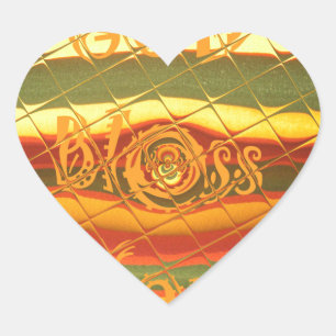 God jul Välsigna dig You Färg Design Hjärtformat Klistermärke