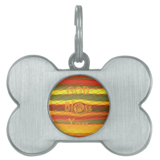 God jul Välsigna dig You Färg Design ID-bricka Husdjur (Framsidan)