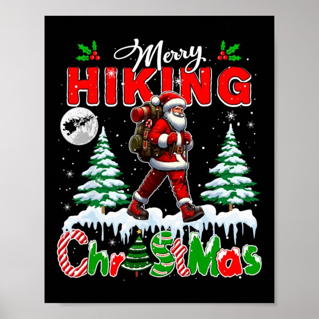 God Jul Vandring Färgglad Tomte Julgran Li Poster (Framsidan)