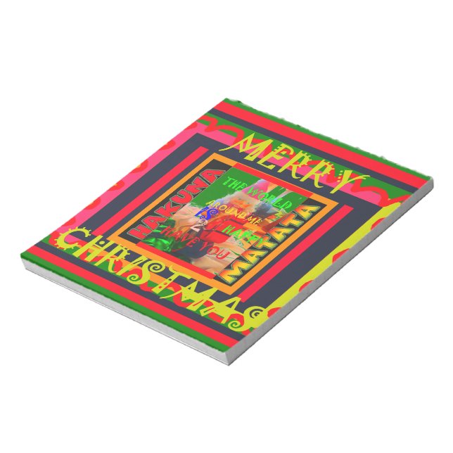 God jul Världen runt mig är lycklig Anteckningsblock (Roterad)