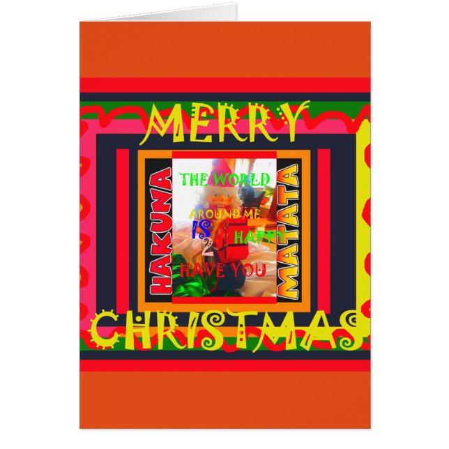 God jul Världen runt mig är lycklig Hälsningskort (Framsidan)