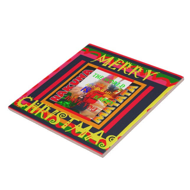 God jul Världen runt mig är lycklig Kakelplatta (Sidan)