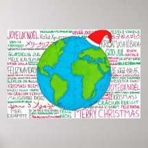 God jul världsspråk Poster