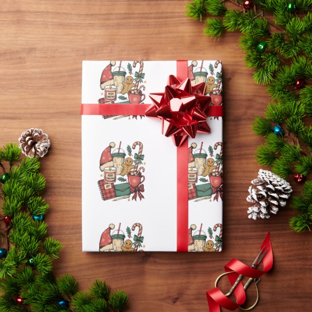 God Jul Varm Choklad Pepparkaka Ljus Glädje Presentpapper (Julgåva)