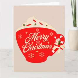 God Jul Varm Choklad Tan Snöflinga Kort