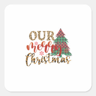 God jul Vårt God jul Fyrkantigt Klistermärke