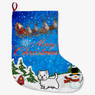 God jul Väster Highland Terrier Stor Julstrumpa