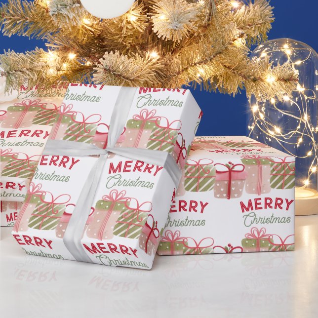 God Jul Vattenfärg Gåvor och Slingor Presentpapper (Helgdagar)