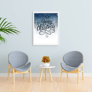 God jul vattenfärg poster