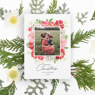 God jul vattenfärgen Flower Ram Julkort