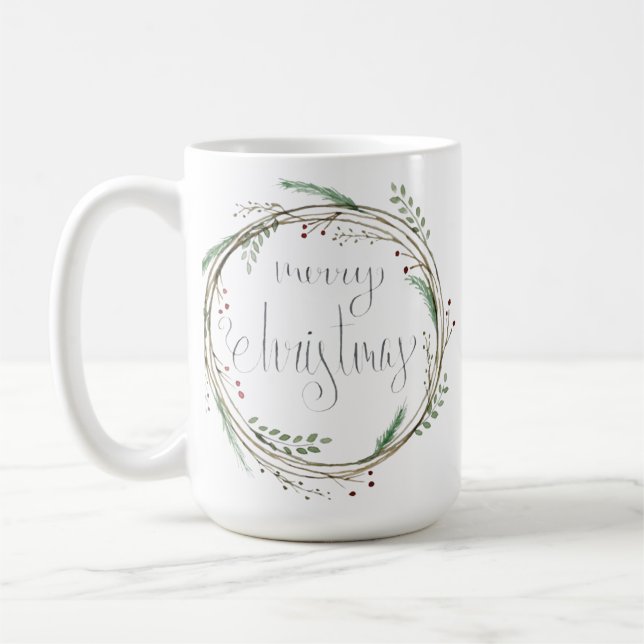 God jul Vattenfärgning Utandning Kaffemugg (Vänster)