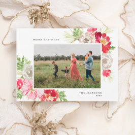 God jul vattenfärgsblomma julkort