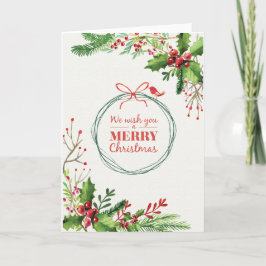 God jul vattenfärgsmålad mistletoe helgkort