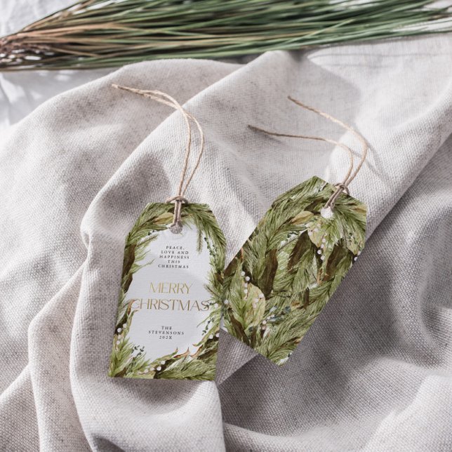 God jul Vattensfärgad jul Utandning Presentetikett (Skapare uppladdad)